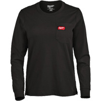 GRIDIRON Long Sleeve Pocket T-Shirt, Women's, X-Small, Black We Share Industrial Supply