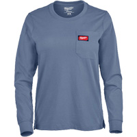 GRIDIRON Long Sleeve Pocket T-Shirt, Women's, X-Small, Blue We Share Industrial Supply