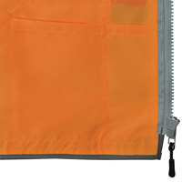 Veste de s&eacute;curit&eacute; pour arpenteur Pioneer avec fermeture &agrave; glissi&egrave;re et dos en maille, Orange haute visibilit&eacute;, Petit, Polyester We Share Industrial Supply