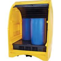 4-Drum Hard Cover Spill Pallet, 68.11" L x 61.61" W x 83.07" H, 1433 lbs. Load Capacity We Share Industrial Supply