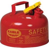 Bidon de s&eacute;curit&eacute; pour les produits inflammables, Type I, Acier galvanis&eacute;, 2 gal. US, Rouge, Homologu&eacute; FM/List&eacute; UL/ULC We Share Industrial Supply