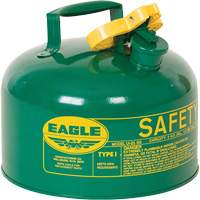 Bidon de s&eacute;curit&eacute; pour les combustibles, Type I, Acier galvanis&eacute;, 2,5 gal. US, Vert, Homologu&eacute; FM/List&eacute; UL/ULC We Share Industrial Supply