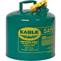 Bidon de s&eacute;curit&eacute; pour les combustibles, Type I, Acier galvanis&eacute;, 5 gal. US, Vert, Homologu&eacute; FM/List&eacute; UL/ULC We Share Industrial Supply