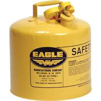 Bidon de s&eacute;curit&eacute; pour le diesel, Type I, Acier galvanis&eacute;, 5 gal. US, Jaune, Homologu&eacute; FM/List&eacute; UL/ULC We Share Industrial Supply