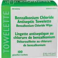 Serviette au chlorure de benzalkonium BZK, Serviette, Antiseptique We Share Industrial Supply