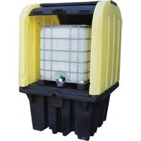 Yellow Roll Top Hardcover Spill Pallet, 65" L x 65" W x 101" H, 5000 lbs. Load Capacity We Share Industrial Supply