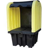 Yellow Roll Top Hardcover Spill Pallet, 65" L x 65" W x 101" H, 5000 lbs. Load Capacity We Share Industrial Supply