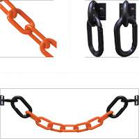 Ensemble de barri&egrave;re &agrave; chaîne magn&eacute;tique pour l'entrep&ocirc;t, Orange, Maillon de 2", 15' de long We Share Industrial Supply