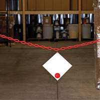 Chaîne de barri&egrave;re en plastique, Vert, Maillon de 2", 100' de long We Share Industrial Supply