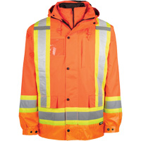 High-Visibility 7-in-1 Jacket, Polyester, High Visibility Orange, X-Small We Share Industrial Supply