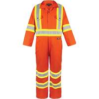 High-Visibility Unlined Coveralls, Small, High Visibility Orange We Share Industrial Supply
