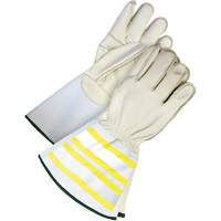 Gants utilitaires haute visibilit&eacute; avec manchette de 6,25", Petit, Paume en Cuir fleur de vache We Share Industrial Supply