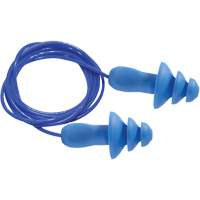 Bouchons d'oreilles r&eacute;utilisables bleus 100 % d&eacute;tectables par m&eacute;tal SEALTEC TipGrip, Avec cordon, Taille unique, Vrac - Boîte, NRR dB 26 dB We Share Industrial Supply