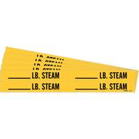 "Blank LB. Steam" Pipe Markers, Self-Adhesive, 1-1/8" H x 7" W, Black on Yellow We Share Industrial Supply