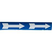 Arrow Pipe Markers, Self-Adhesive, 4" H x 12" W, White on Blue We Share Industrial Supply