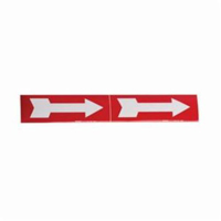Arrow Pipe Markers, Self-Adhesive, 2-1/4" H x 7" W, White on Red We Share Industrial Supply