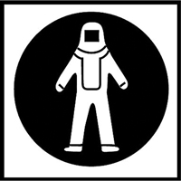 &eacute;tiquettes avec pictogramme Right to Know - Combinaison pleine protection, Vinyle, Feuille, 5/8" lo x 3/4" la We Share Industrial Supply