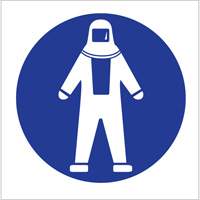 &eacute;tiquettes avec pictogramme Right to Know - Combinaison pleine protection, Vinyle, Feuille, 1-1/4" lo x 1-1/2" la We Share Industrial Supply