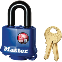Cadenas r&eacute;sistant aux intemp&eacute;ries, Cl&eacute;s diff&eacute;rentes, Acier lamin&eacute;, Largeur de 1-9/16" We Share Industrial Supply