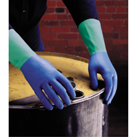 Protector Gloves, Size 6/Small/6.5, 13" L, Nitrile/Rubber Latex, Flock-Lined Inner Lining, 28-mil We Share Industrial Supply