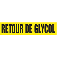 Marqueurs de tuyau "Retour de Glycol", Autocollant, 2-1/2" h x 12" la, Noir sur jaune We Share Industrial Supply