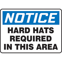 Enseigne  Hard Hats Required , 10" x 14", Vinyle, Anglais We Share Industrial Supply