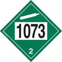 Plaque-&eacute;tiquette TMD 1073 pour gaz ininflammable oxyg&egrave;ne liqu&eacute;fi&eacute;, Plastique We Share Industrial Supply
