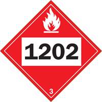 Plaque-&eacute;tiquette TMD 1202 pour liquide inflammable huile combustible, Vinyle adh&eacute;sif We Share Industrial Supply