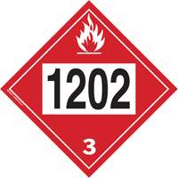 Plaque-&eacute;tiquette TMD 1202 pour liquide inflammable huile combustible, Plastique We Share Industrial Supply