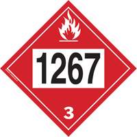 Plaque-&eacute;tiquette TMD 1267 pour liquide inflammable p&eacute;trole brut, Vinyle adh&eacute;sif We Share Industrial Supply