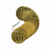 &eacute;tiquettes num&eacute;rot&eacute;es pour vannes STM, # 001-025, Laiton, 1,5" dia. We Share Industrial Supply