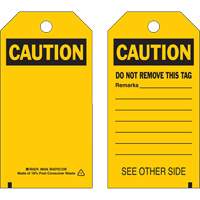 Self-Laminating Safety Tags, Polyester, 4" W x 7" H, English We Share Industrial Supply