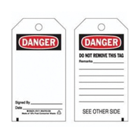 Accident Prevention Tags, Polyester, 3" W x 5-3/4" H, English We Share Industrial Supply