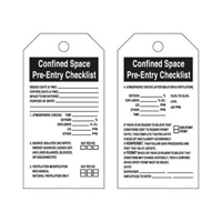 "Confined Space" Tags, Polyester, 3" W x 5-3/4" H, English We Share Industrial Supply