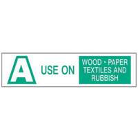 "A Use on Wood Paper Textiles and Rubbish" Labels, 6" L x 1-1/2" W, Green on White We Share Industrial Supply