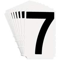 &eacute;tiquettes de lettres et chiffres gothiques individuels Quick-Align, 7, 4" h, Noir sur blanc We Share Industrial Supply