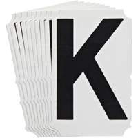 &eacute;tiquettes de lettres et chiffres gothiques individuels Quick-Align, K, 4" h, Noir We Share Industrial Supply
