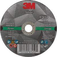 Meule &agrave; tronçonner Silver, 3" x 0,06", Arbre de 3/8"-24, Type 1, C&eacute;ramique, 25645 Tr/min We Share Industrial Supply