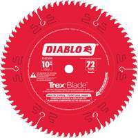 Lame de scie &agrave; d&eacute;couper Trex Blade, 10", 72 dents, Pour Plastique/Plastique We Share Industrial Supply