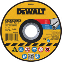 Metal Cut-Off Wheel, 4-1/2" x 0.045", 7/8" Arbor, Aluminum Oxide, Type 1 We Share Industrial Supply