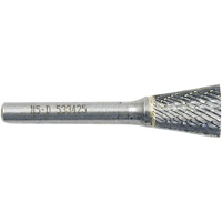 Inverted Cone Shape Burr, 3/8" Dia., 1/4" Shank, 3/8" Depth of Cut We Share Industrial Supply