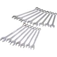 Mirror Chrome Wrench Set, Combination, 15 Pieces, Metric We Share Industrial Supply