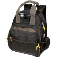 Sacs &agrave; dos pour outils Techgear &agrave; 53 pochettes, 16" lo x 13-1/4" la, Noir, Polyester We Share Industrial Supply