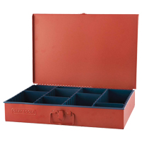 Coffre avec 12 compartiments ajustables, 12" P x 18" la x 3" h, Rouge We Share Industrial Supply