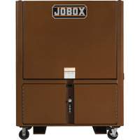 Coffre de chantier et surface de travail sur le terrain, 33" la x 63" p x 80" h, Acier, Rouge We Share Industrial Supply
