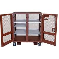 Armoire mobile en treillis, Acier, 37 pi³, Rouge We Share Industrial Supply