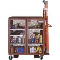 Armoire mobile en treillis, Acier, 37 pi³, Rouge We Share Industrial Supply