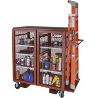 Armoire mobile en treillis, Acier, 37 pi³, Rouge We Share Industrial Supply