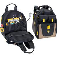Sac &agrave; dos avec prises de recharge pour appareils &eacute;lectroniques, 15" lo x 10-1/2" la, Noir, Polyester We Share Industrial Supply