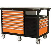 Chariot industriel, 12 tiroirs, 31-5/8" lo x 52-1/2" la x 40-1/4" h, Noir/Orange We Share Industrial Supply